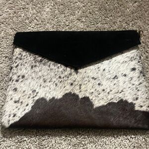 Black and White Cowhide Clutch